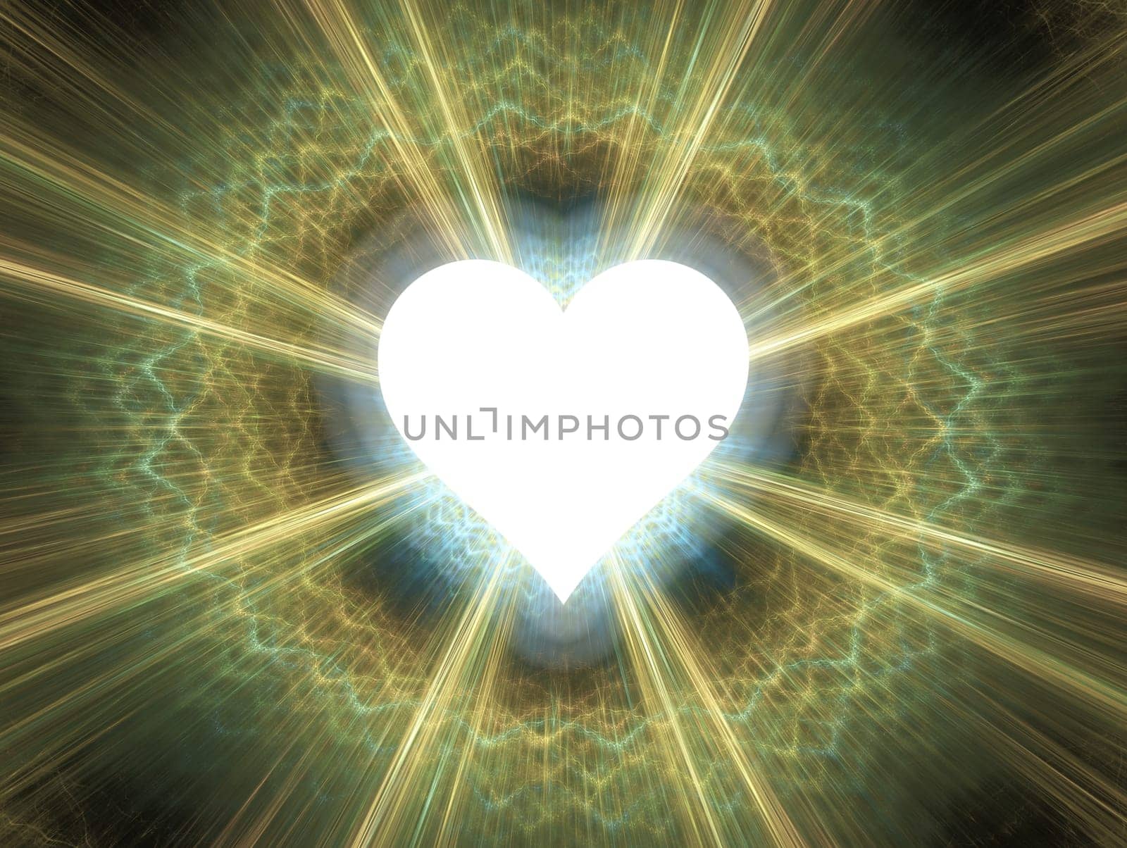 Heart shinning in light. Simple flat design.
