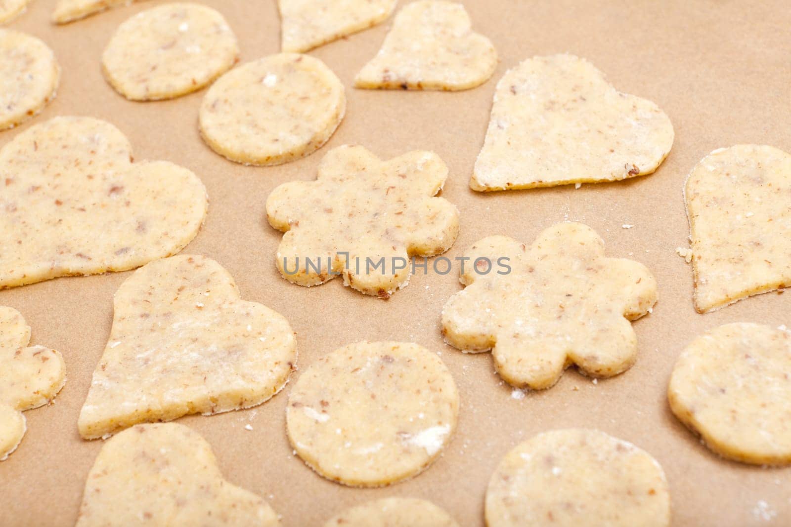 Finished cookies cut out before baking