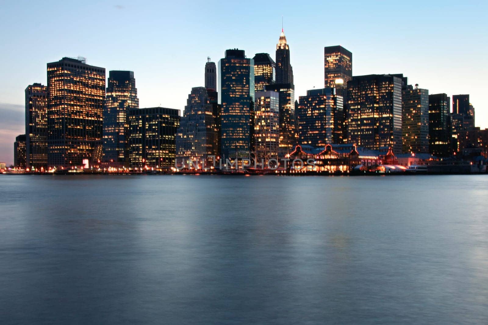 Image of New York City Skyline as viewed from Brooklyn at dusk