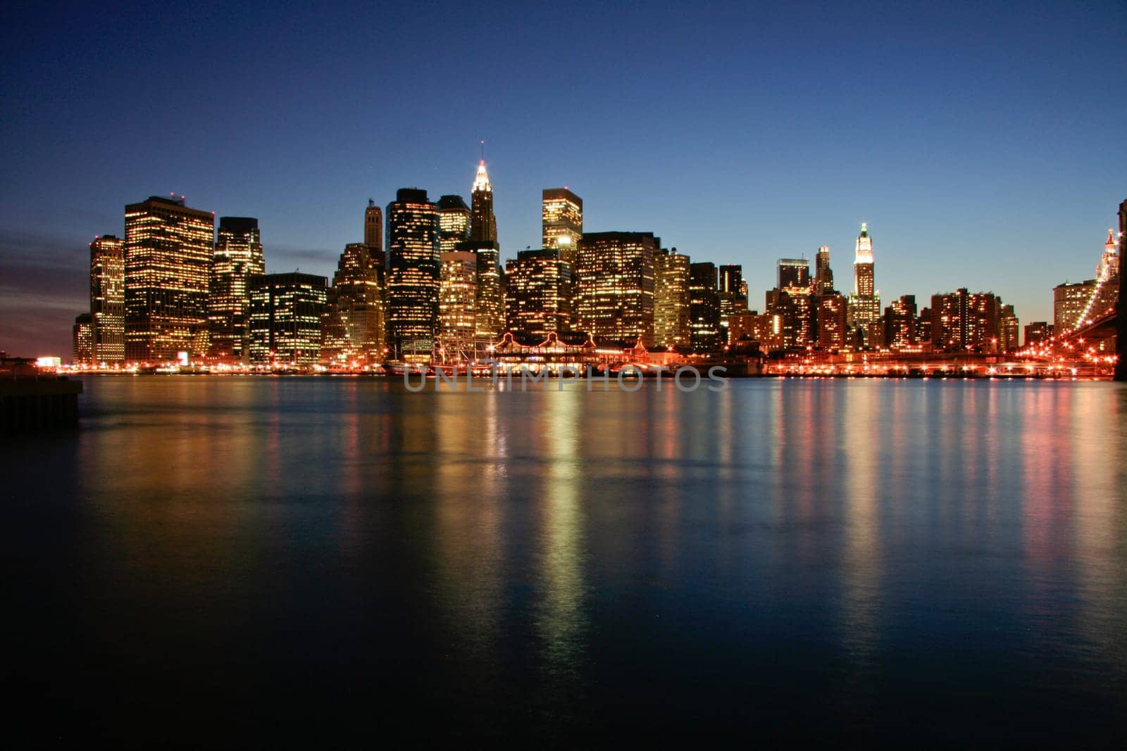 Image of New York City Skyline as viewed from Brooklyn at dusk