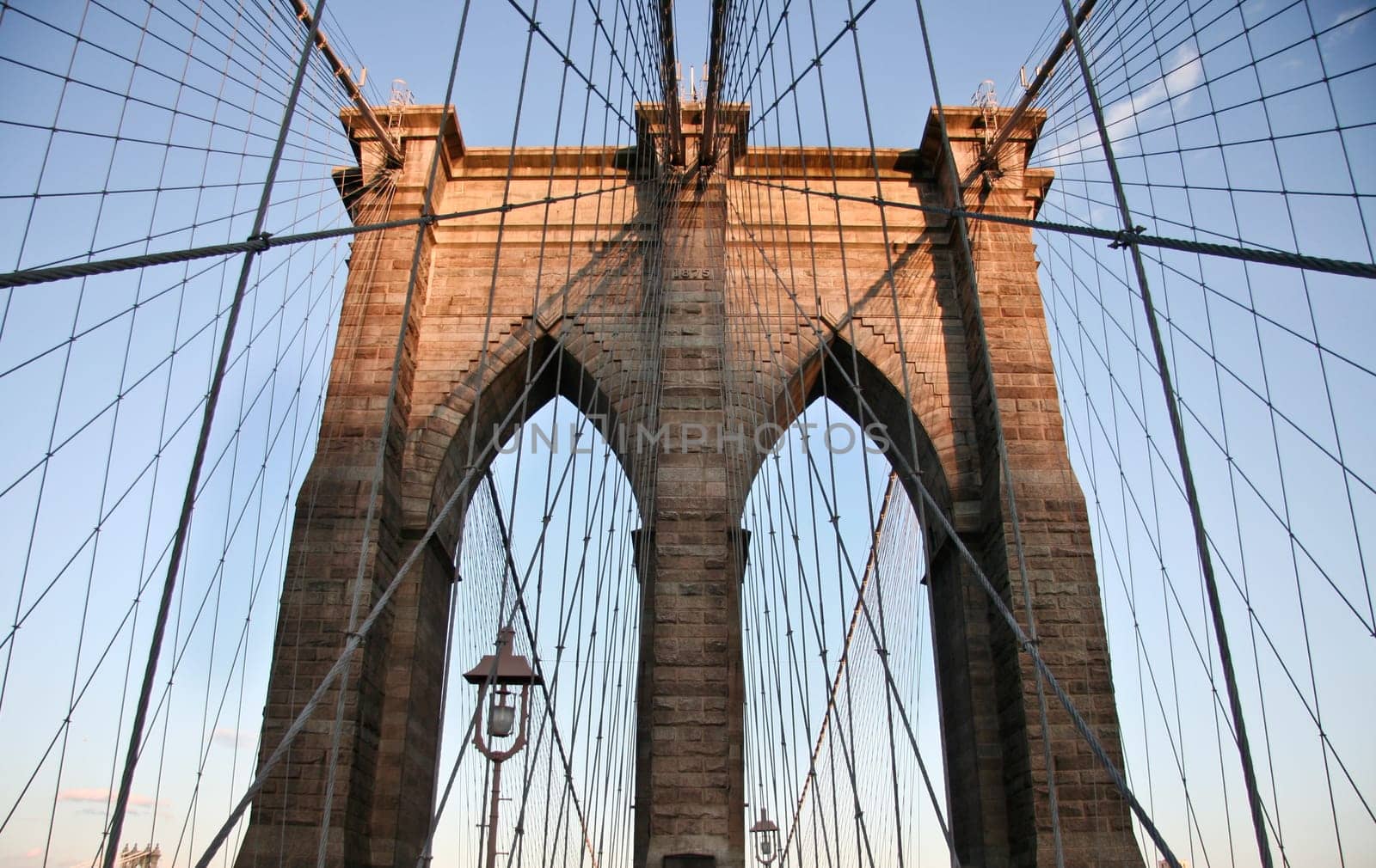 Brooklyn Bridge and the during a beautiful sunset, New York