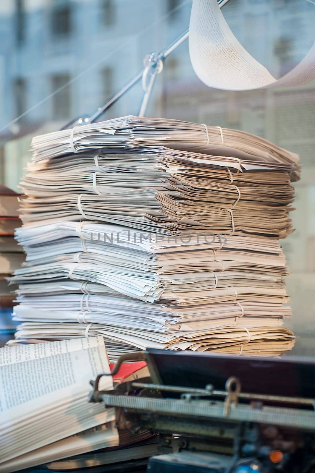 Office paper pack and are tied up by a rope