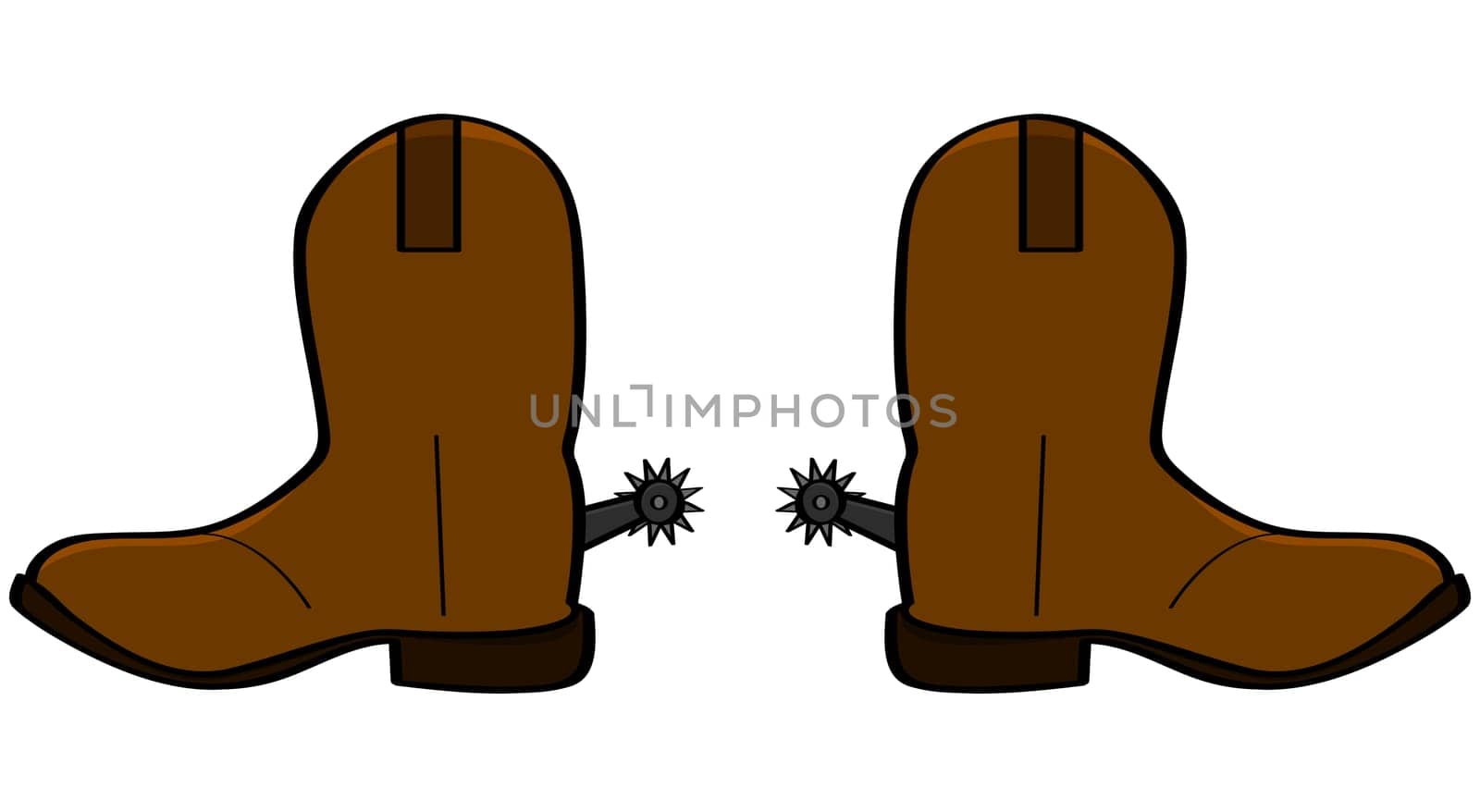 Cartoon illustration of a pair of leather cowboy boots