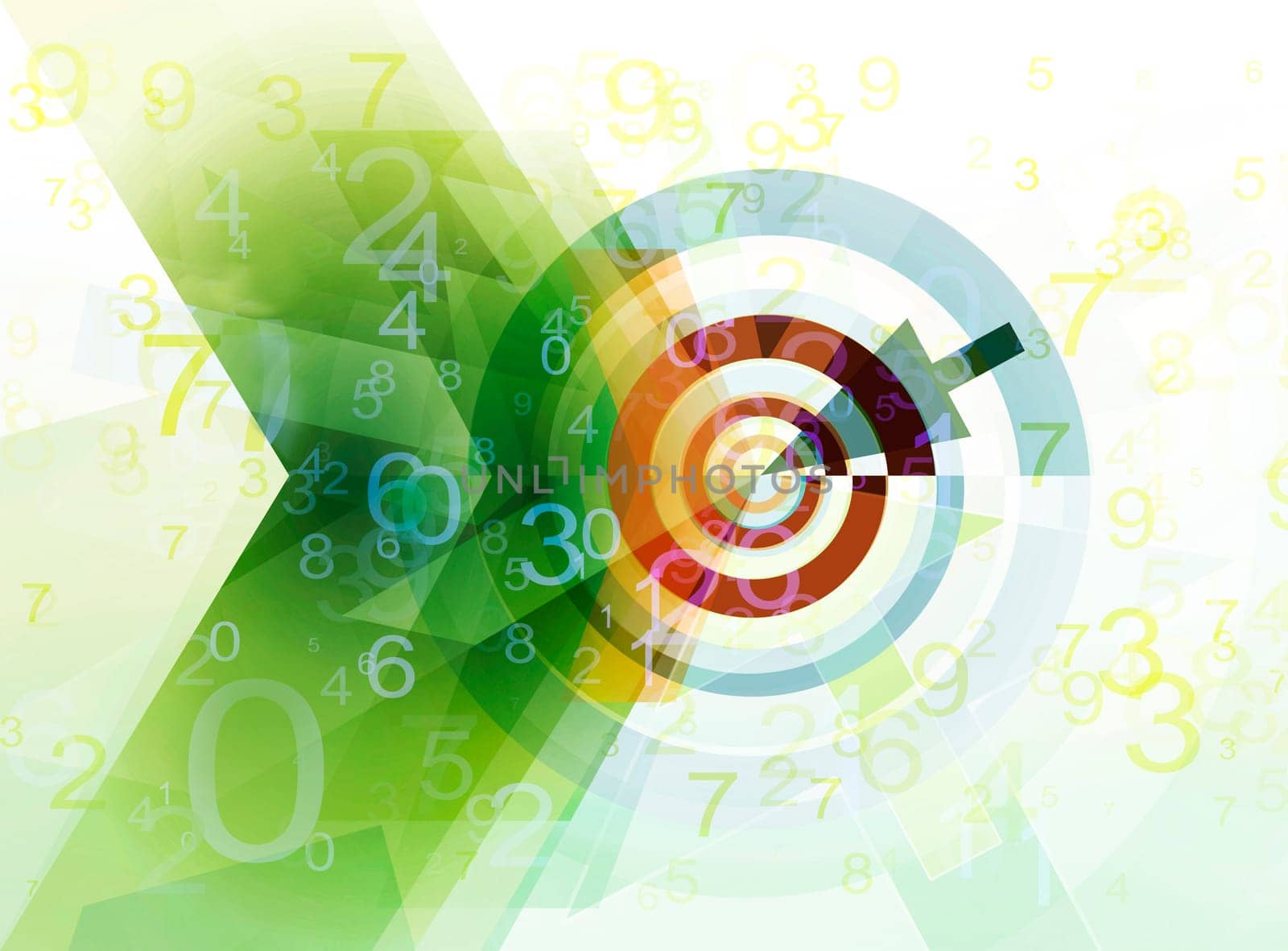Goal spiral abstract concept numbers