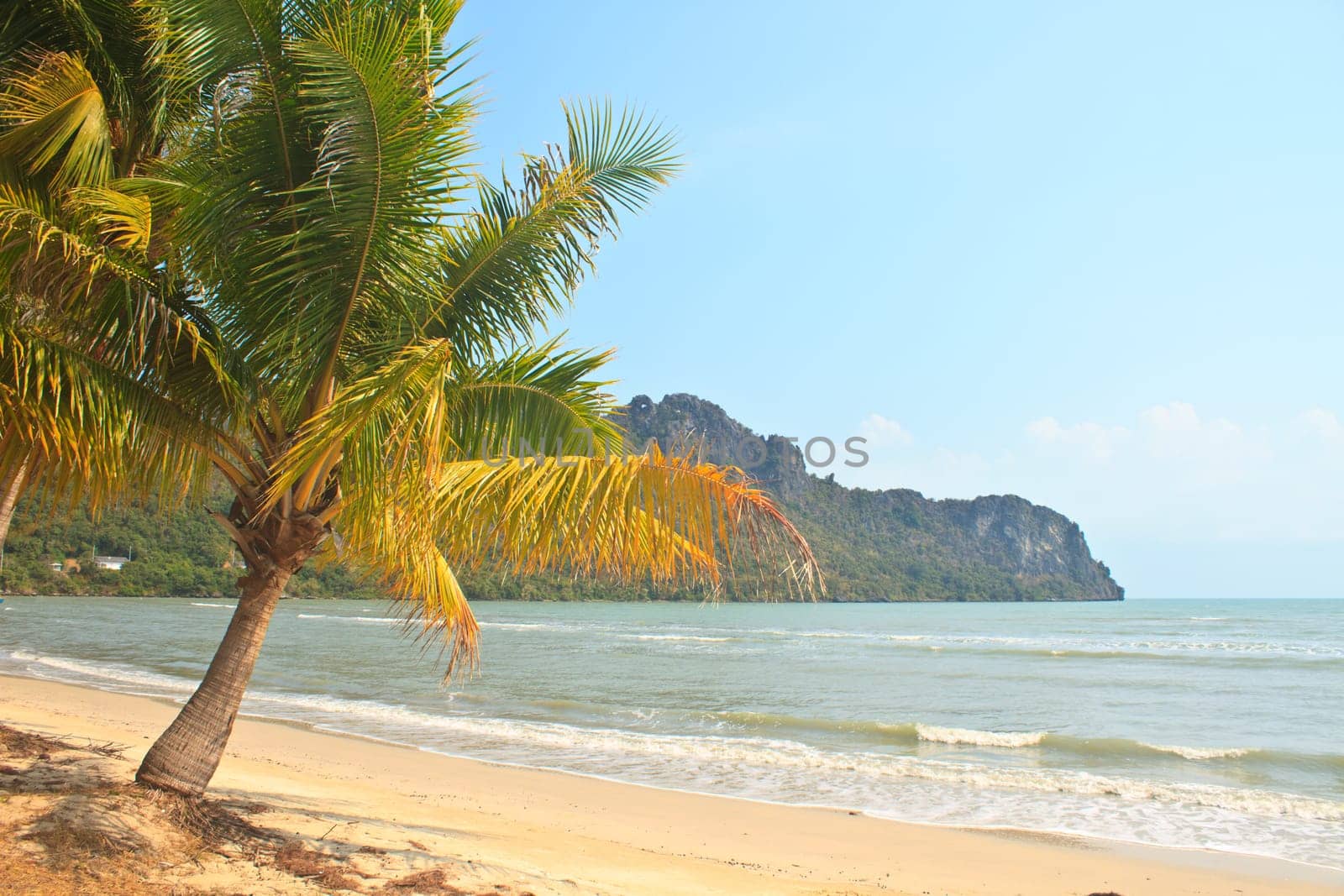 Low tide in the beautiful bay of Manao Ao Manao in Prachuap Khiri Khan, Southern Thailand