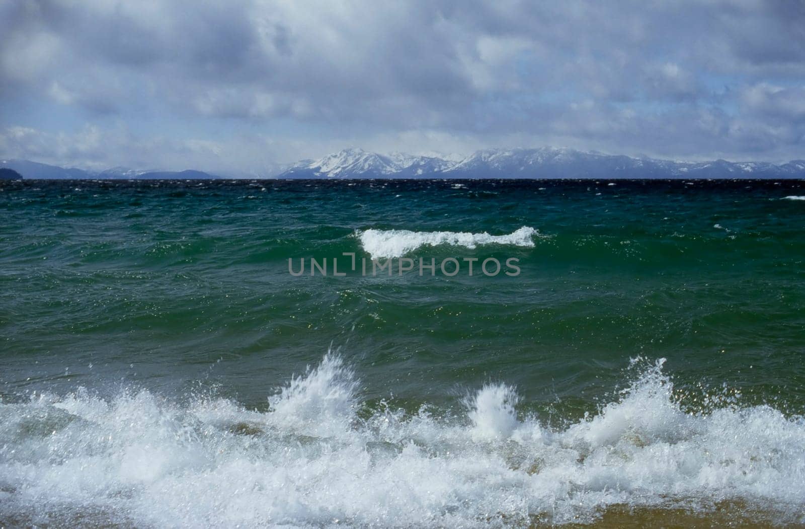 Stormy Lake Tahoe with clouds