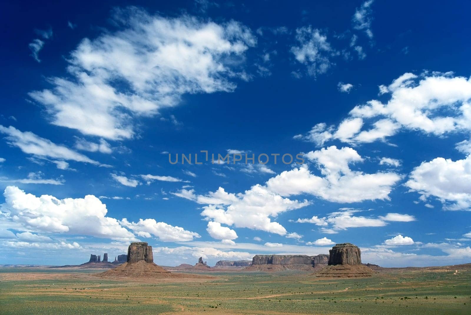 View of Mittens in Monument Valley, Arizona.