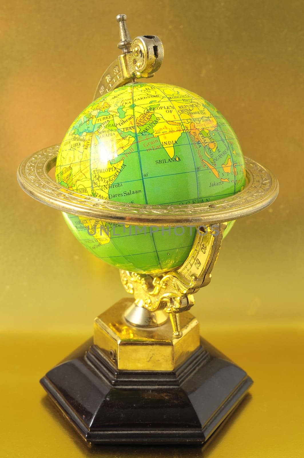 The Globe Planet Earth on a Colored Background