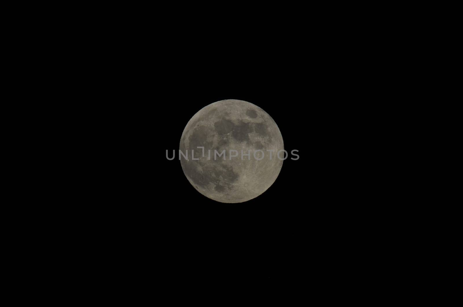 Close up of Full Moon Against a Black Sky