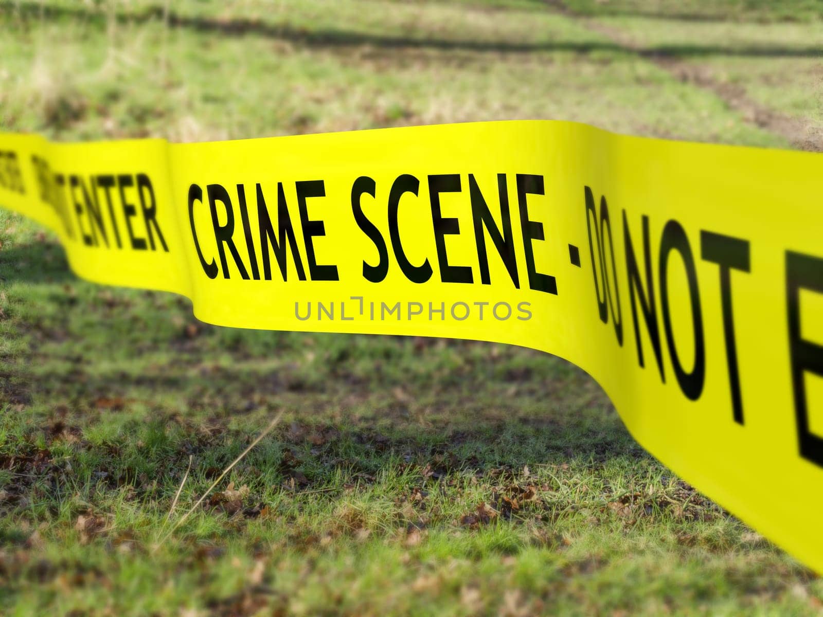 Crime scene tape being used to protect a criminal investigation