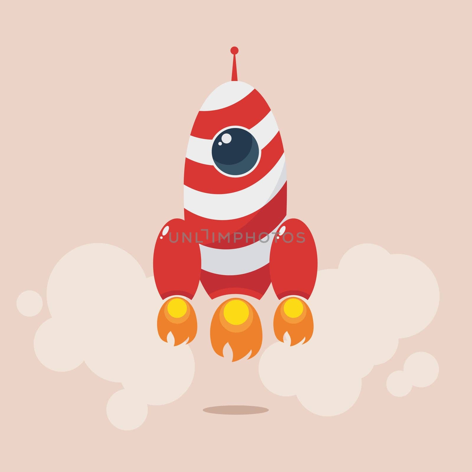 Rocket, icon, ship, vector, space, retro, fire, sign