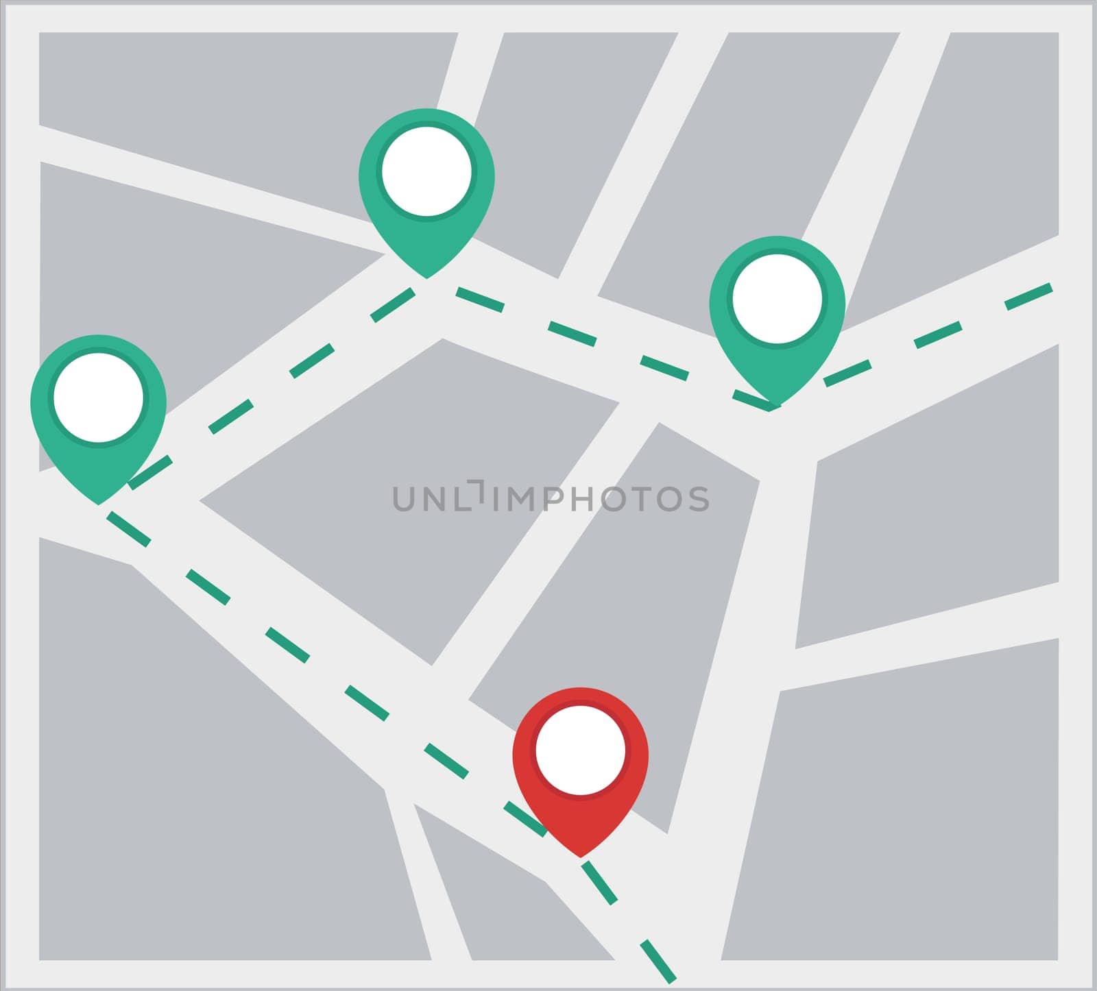 Map with a pins