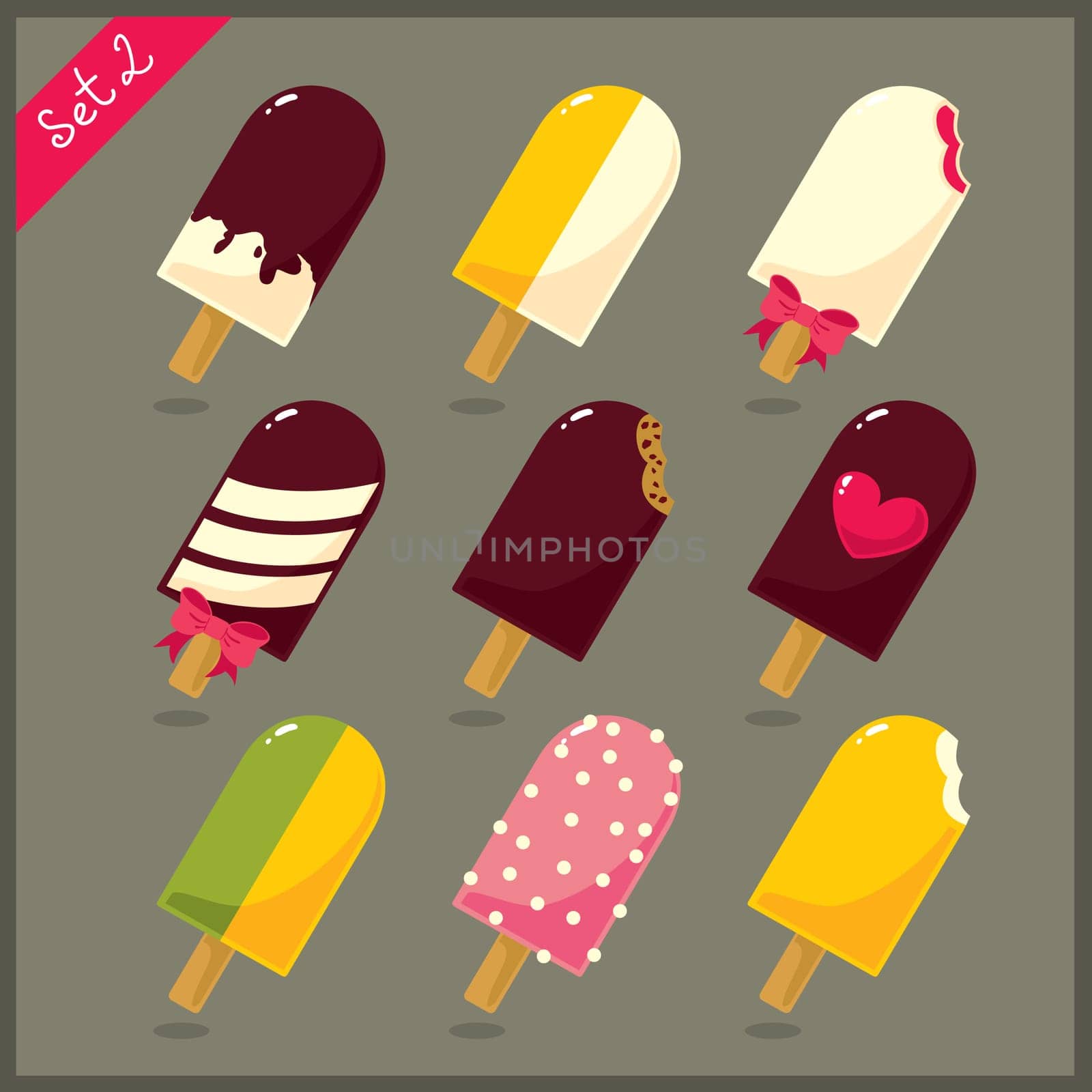 vector illustration of collection of ice cream
