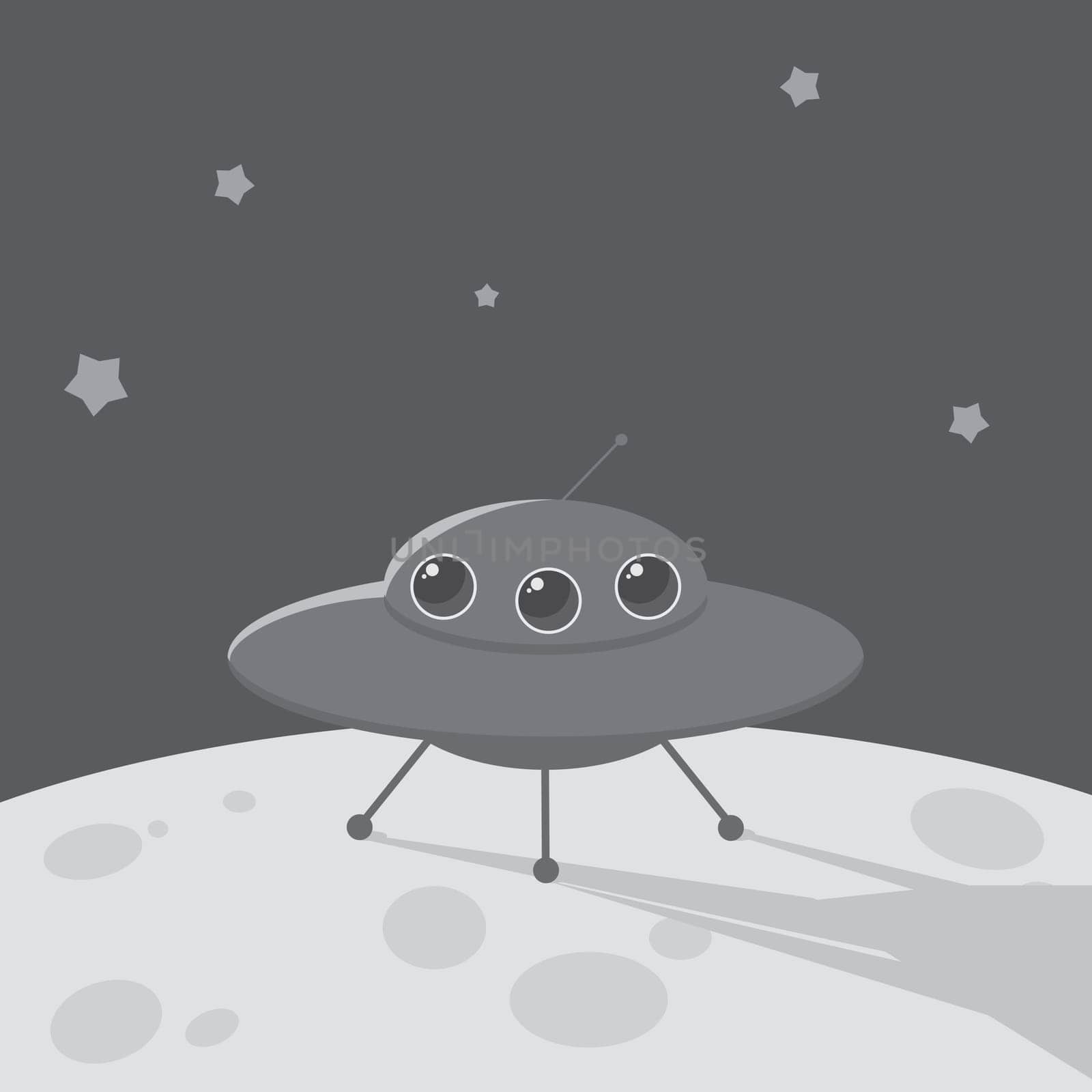 UFO rocket icons alien, space, science,  cartoon