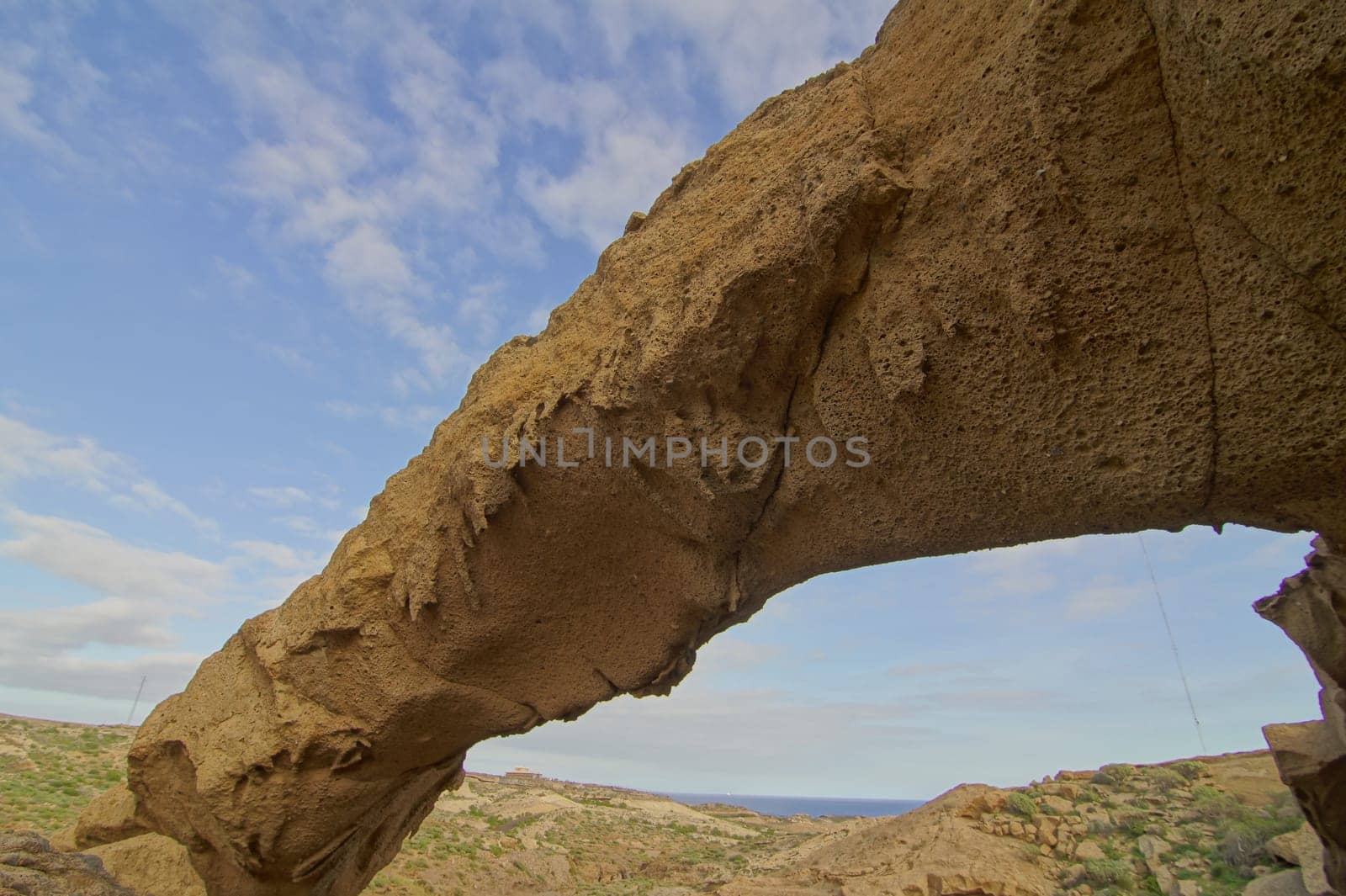 Volcanic Formation Natural Arch in the Desert Tenerife Canary Islands Spain