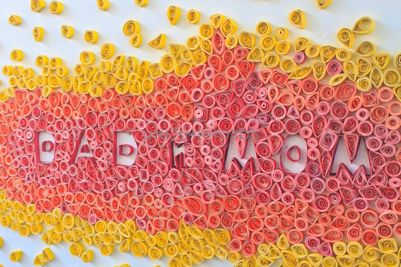 Happy Mother's Day and Father's Day, made from paper