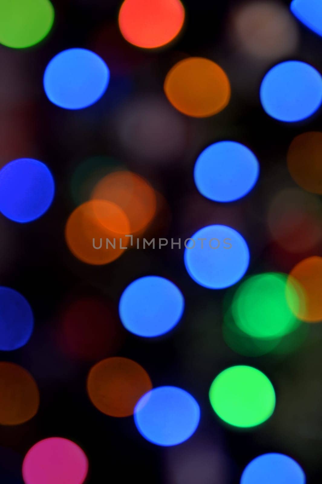 An abstract image of christmas lights blurred