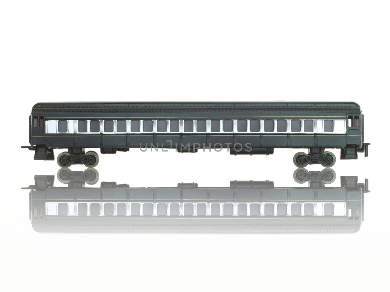 A toy train isolated against a white background