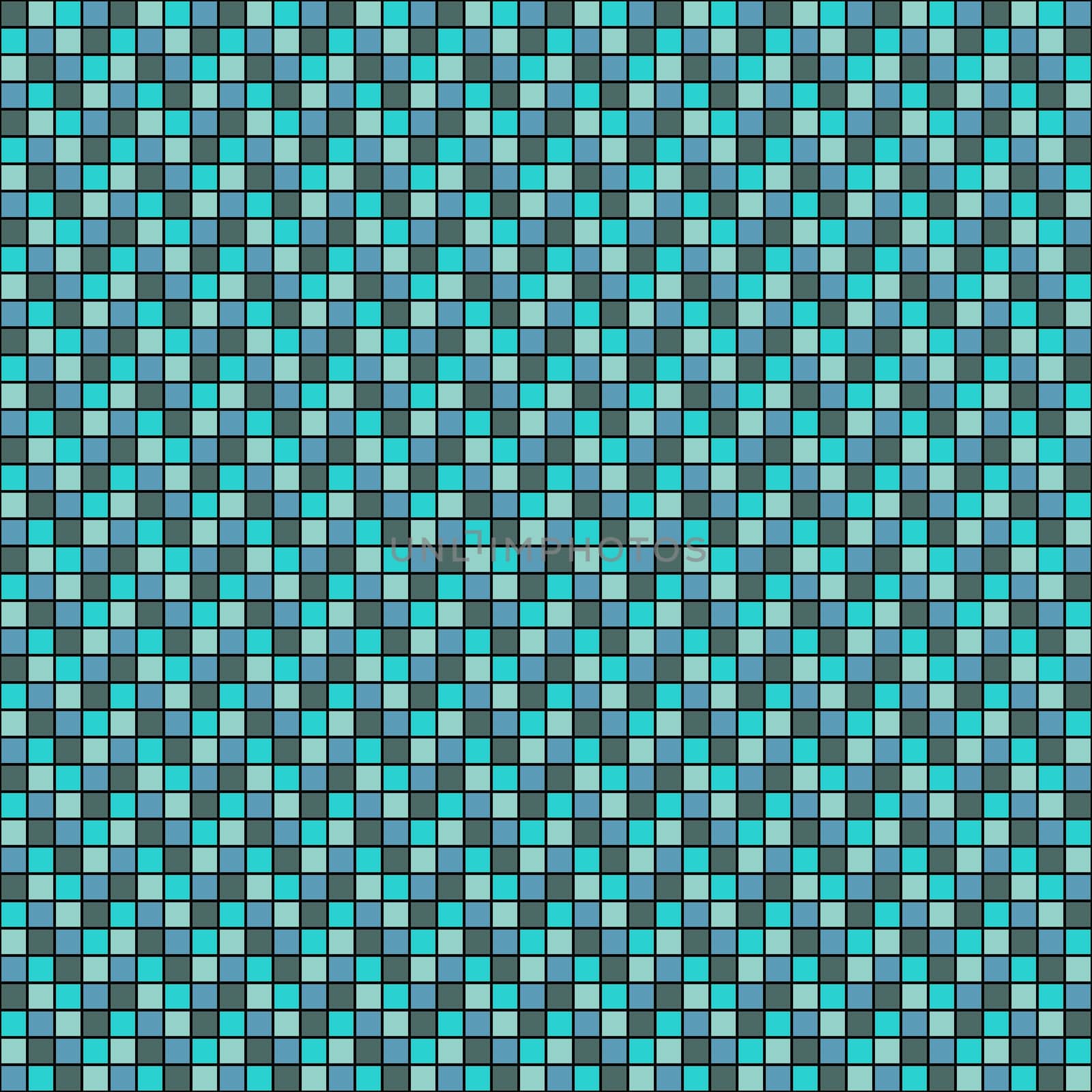 Grid background of blue and turquoise boxes