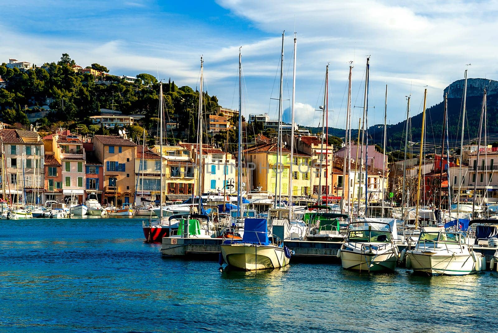 The beautiful town of Cassis in the French Riviera photographed during a clear morning