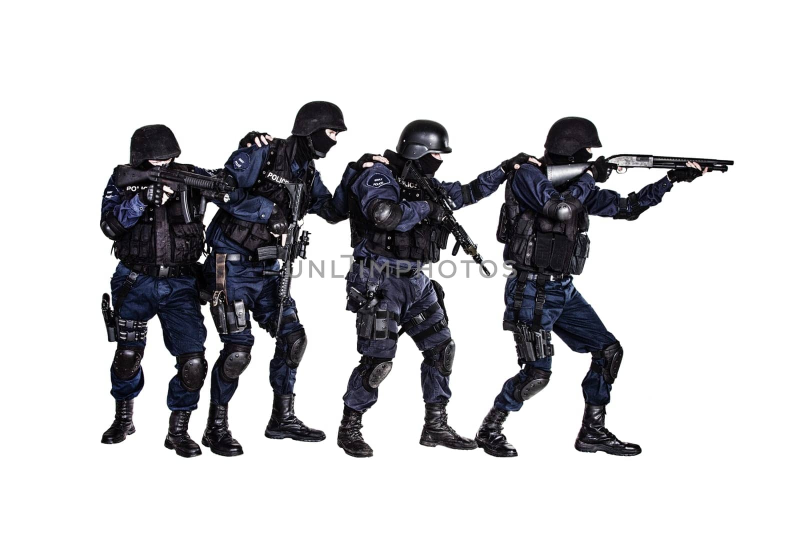 Special weapons and tactics (SWAT) team in action