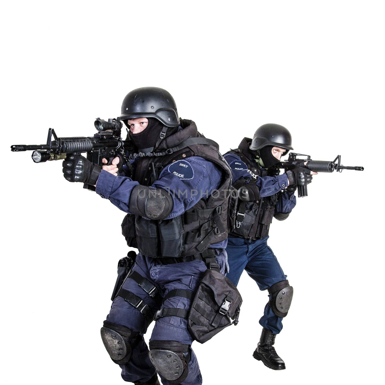 Special weapons and tactics (SWAT) team in action