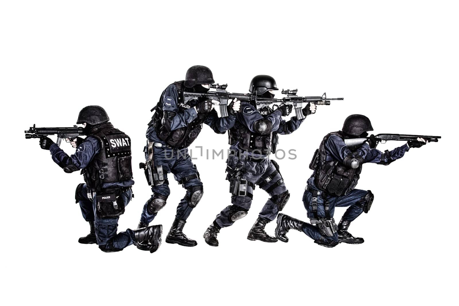 Special weapons and tactics (SWAT) team in action
