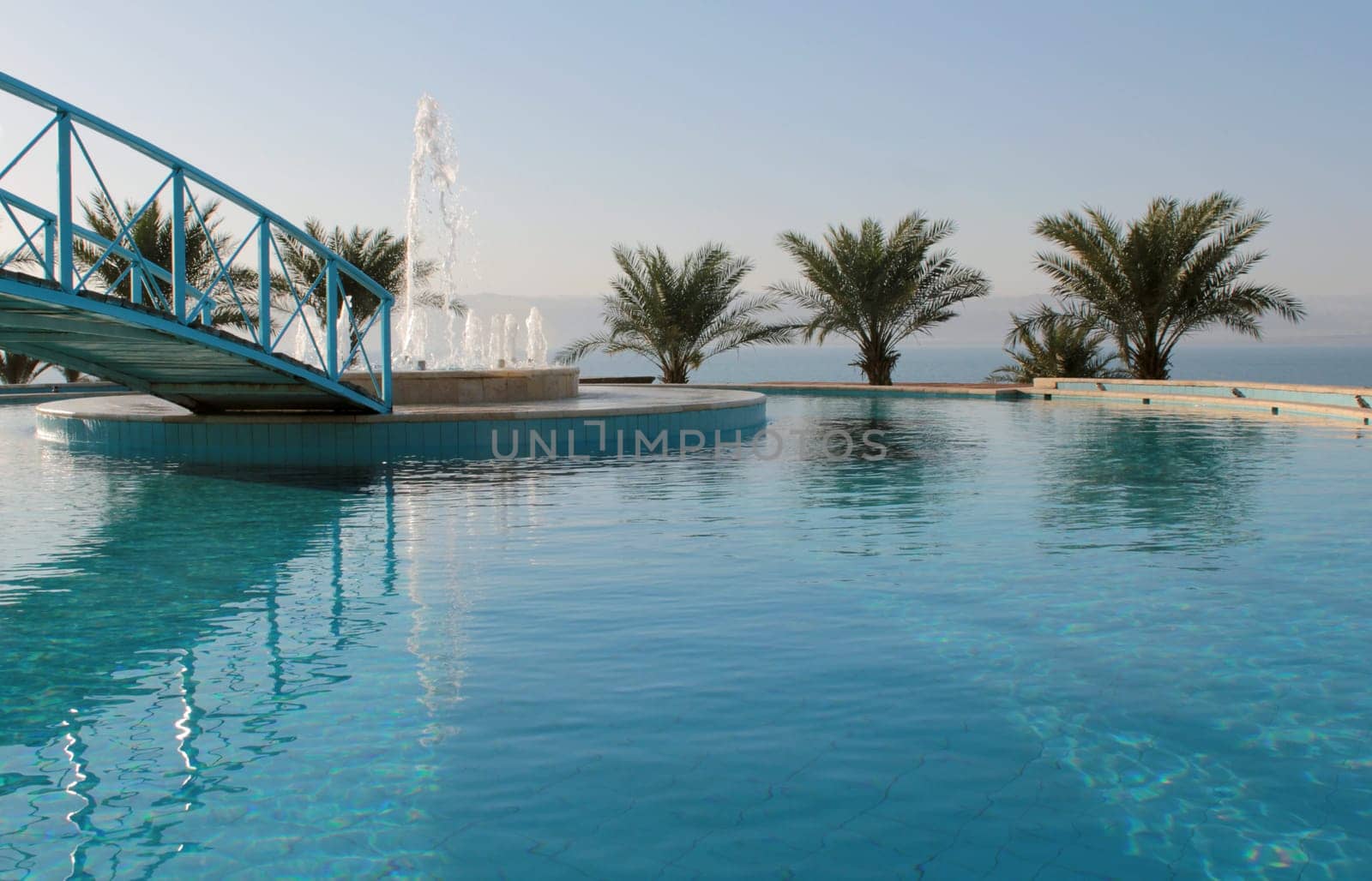 Hotel resort pool detail, Dead Sea. Jordan