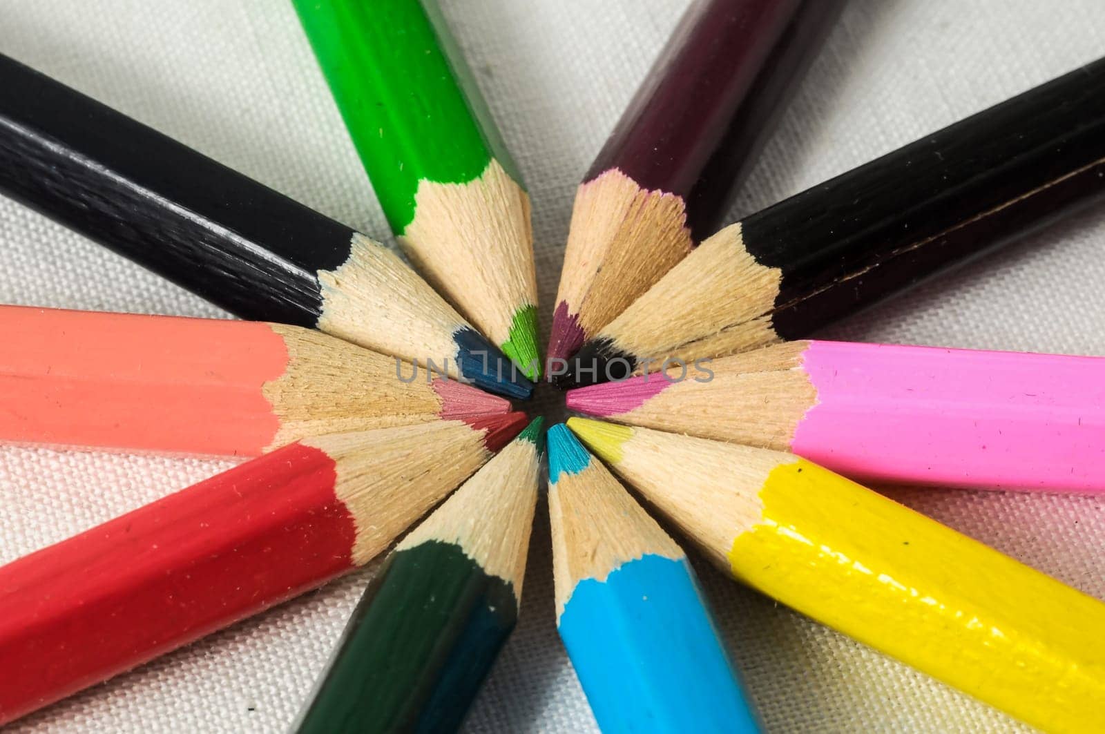 New Pencils Textured Set on a White Background