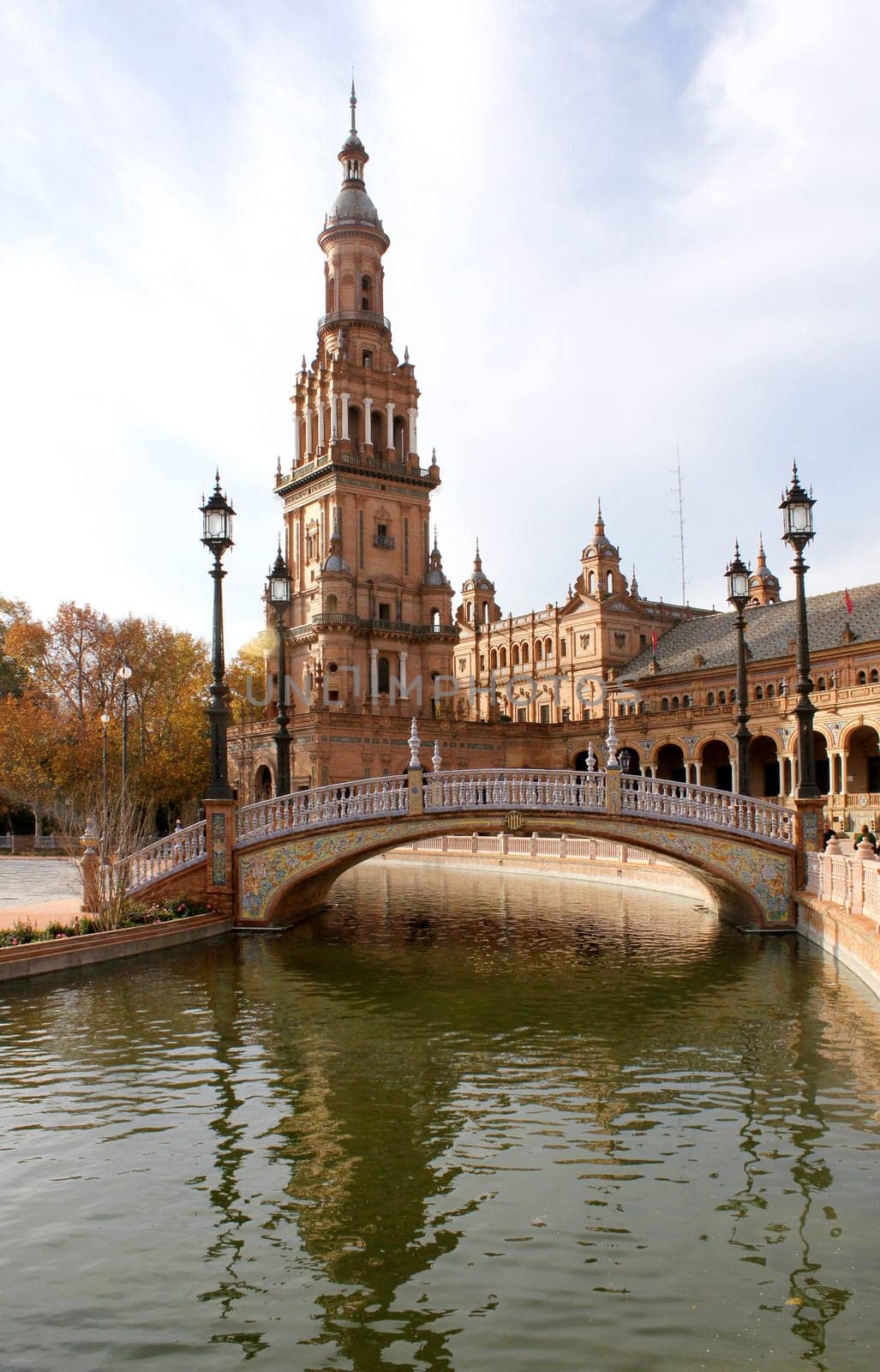 Famous Plaza de Espana, Sevilla, Spain. Old city landmark.