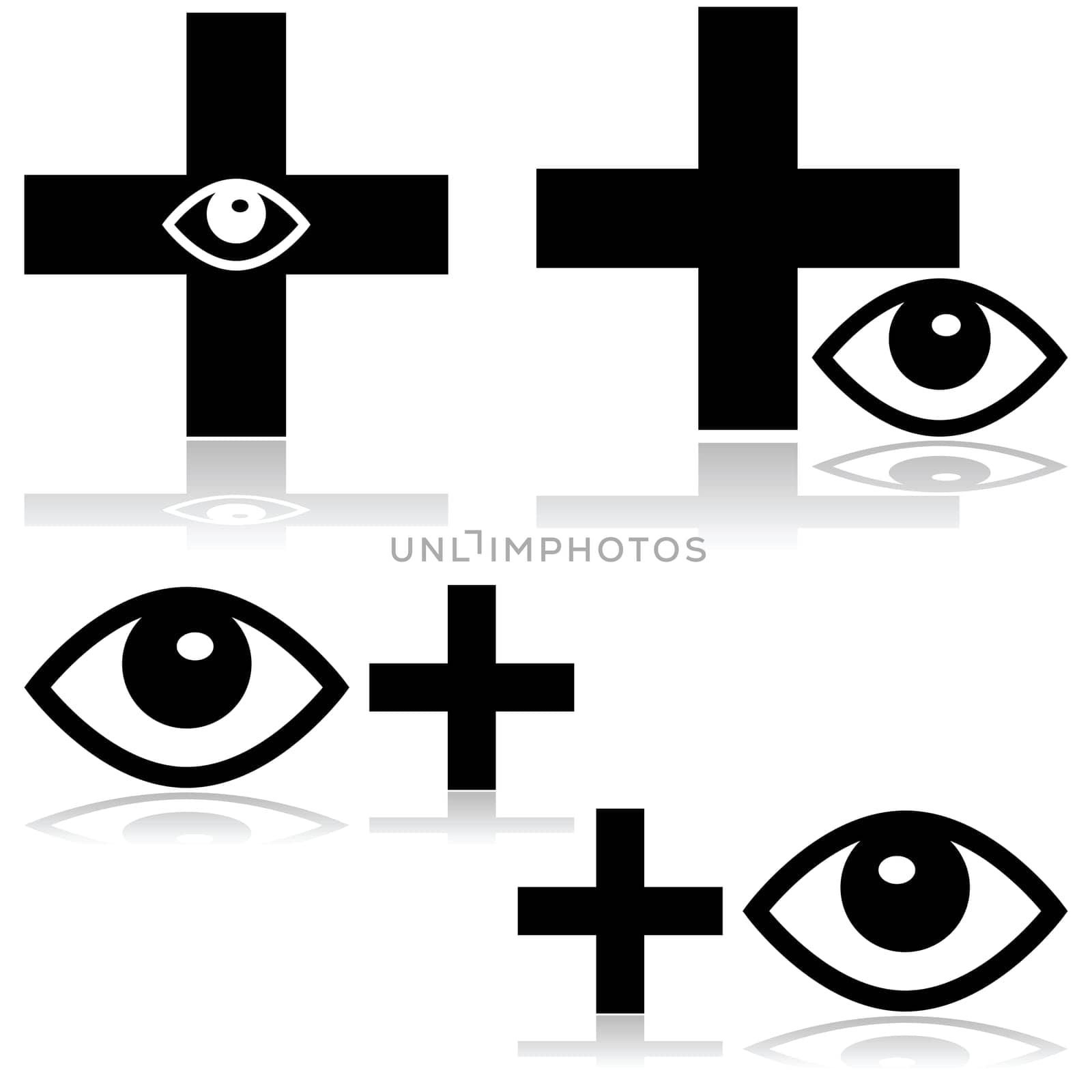 Concept illustration showing an icon for an eye doctor