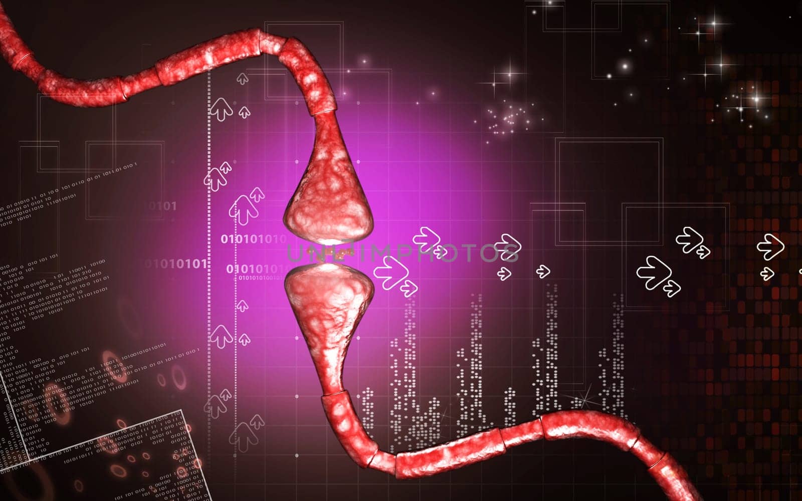Digital illustration of Synapse in colour background