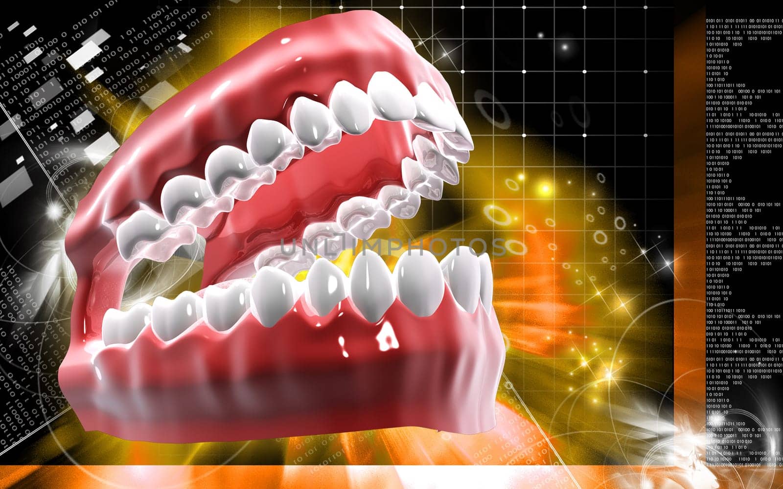 Digital illustration of Mouth in colour background