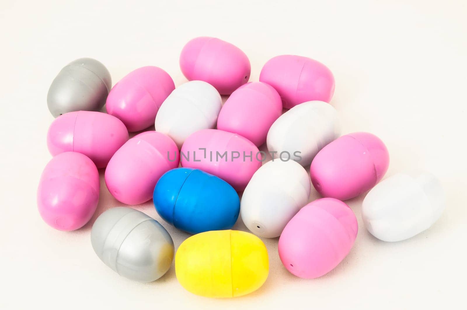 Eggs of a Slot Machine on White Background