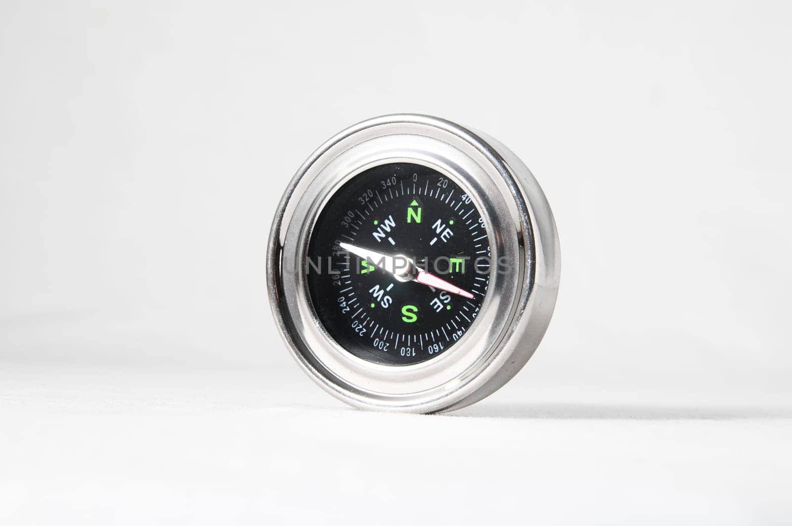 Orientation Concept - Analogic Compass on a White Background