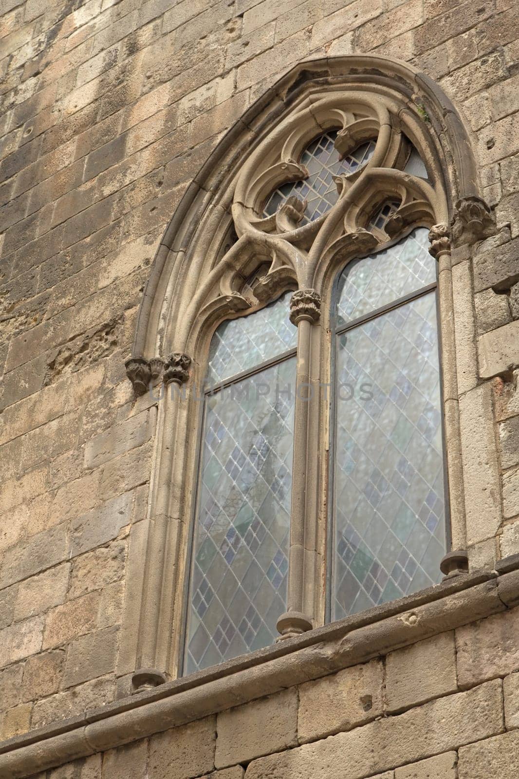 Closeup view of gothic window (Barcelona,Catalunya, Spain)