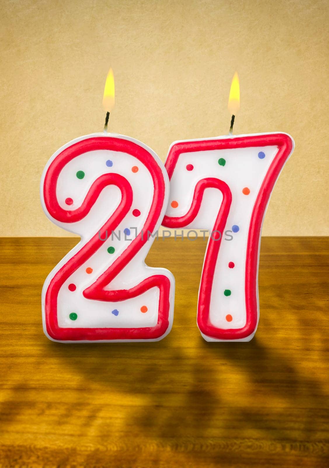 Burning birthday candles number 27