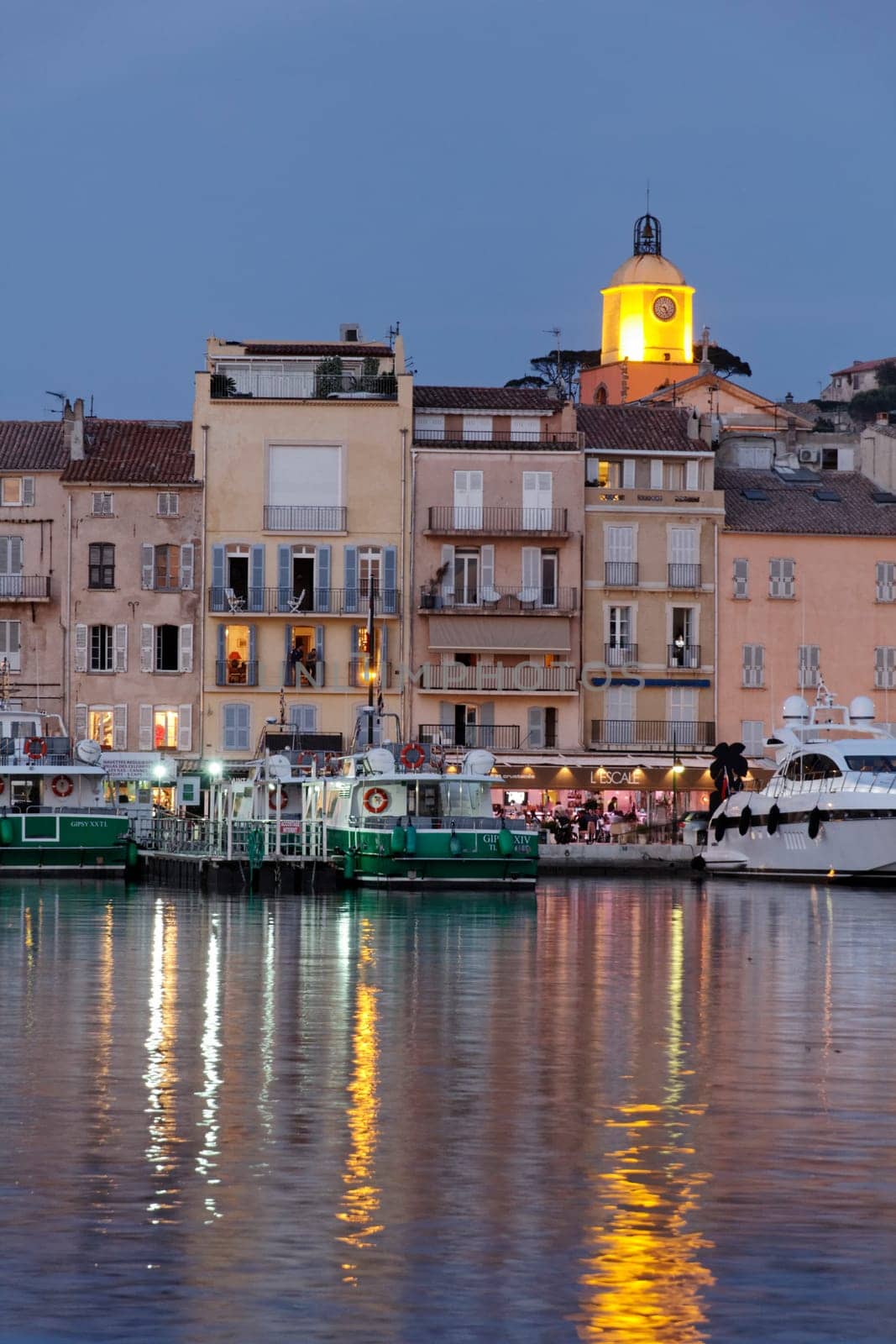Saint-Tropez,Old town with yachts in the evening light,Cote d'Azur,Provence,South of France - Saint-Tropez,Old town with marina in the sunset light,Cote d'Azur,Provence,Southern France