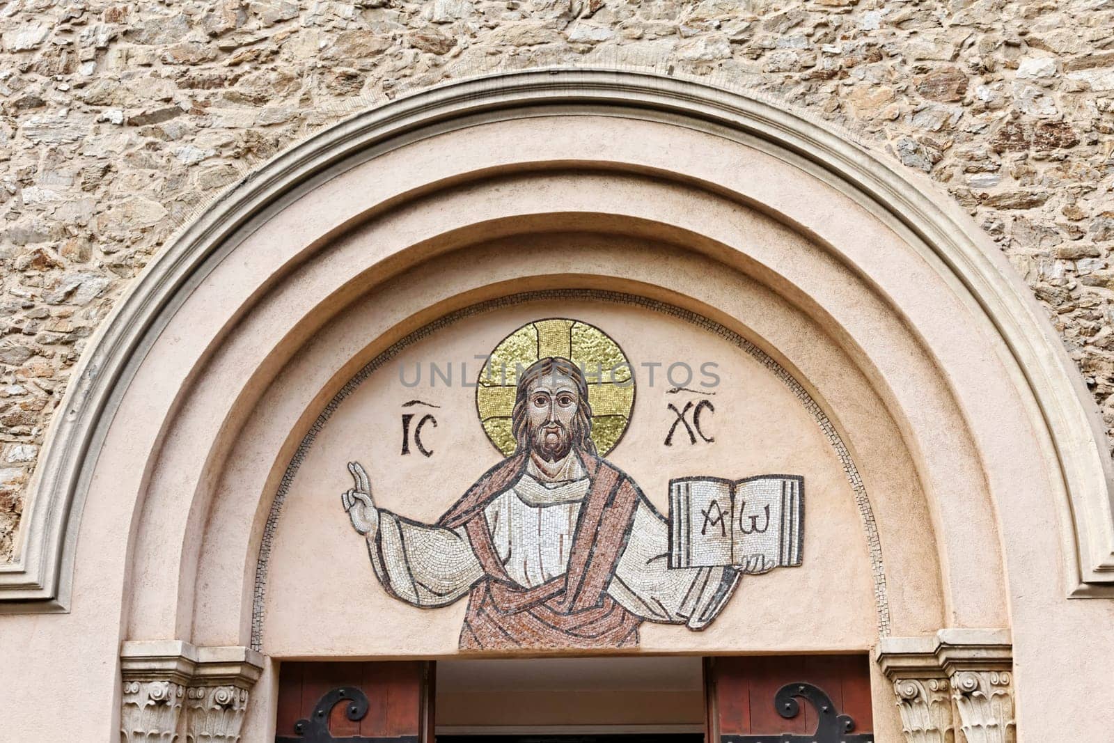 Saint-Maxime,detail of the parish church,Cote d'Azur,Provence,South of France,Europe