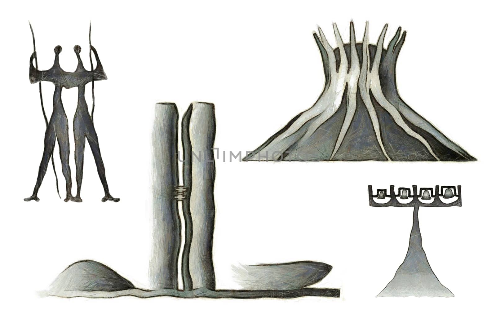 Drawing of the Brasilia landmark - sketch