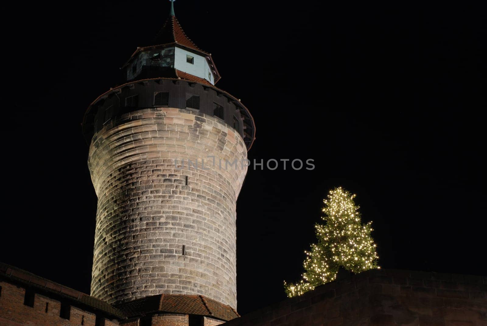 Christmas in the city of Nuremberg Sinwellturm Burg