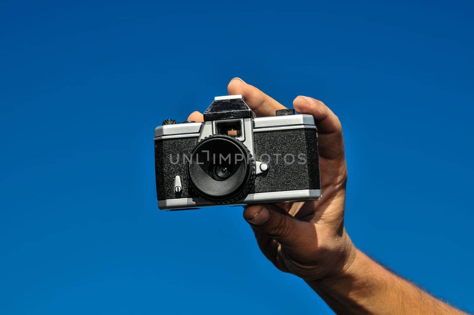 Photography Concept Classic Vintage 35mm Gray Plastic Camera