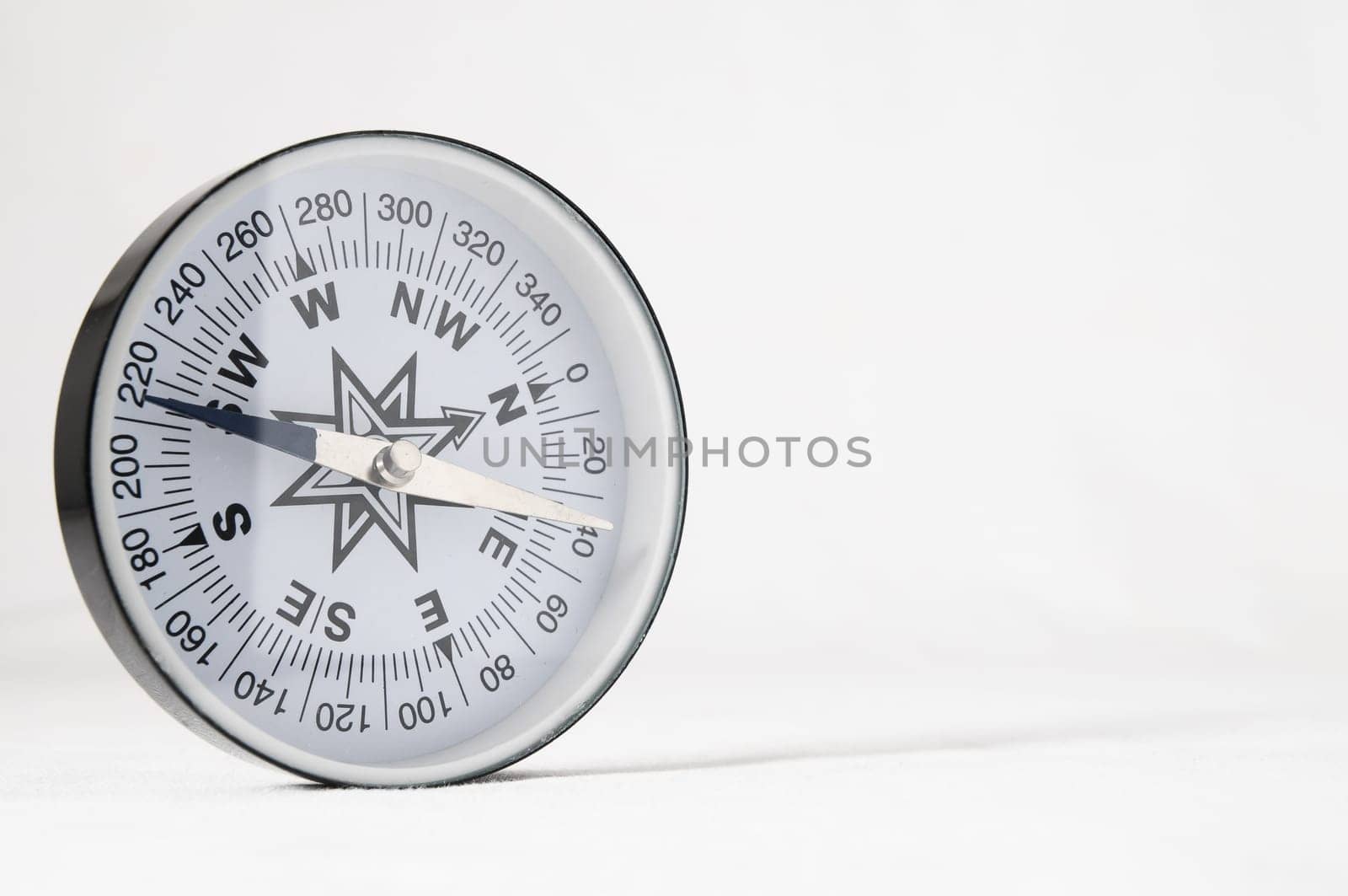 Orientation Concept - Analogic Compass on a White Background