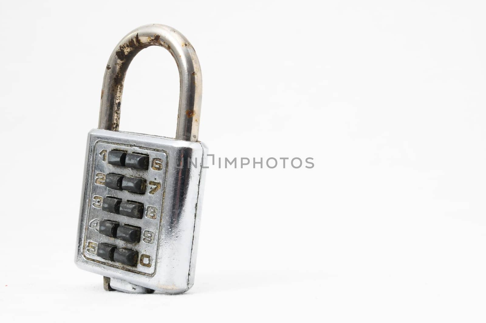 Vintage Used Combination Safe Lockon a White Background