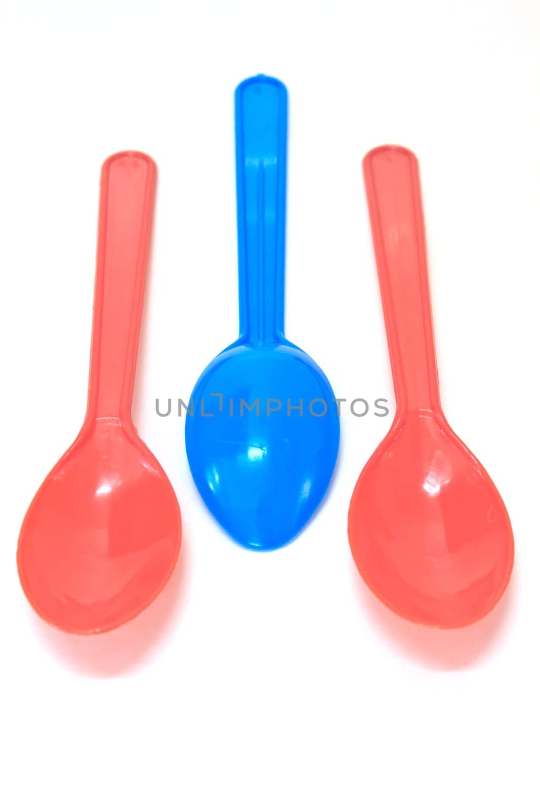 Colorful Spoon plastic isolated on white background