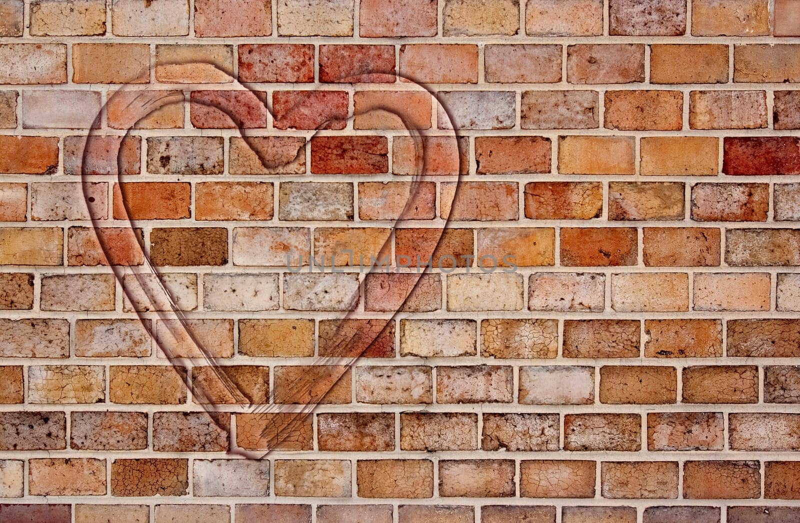Image of the heart on the wall - declaration of love
