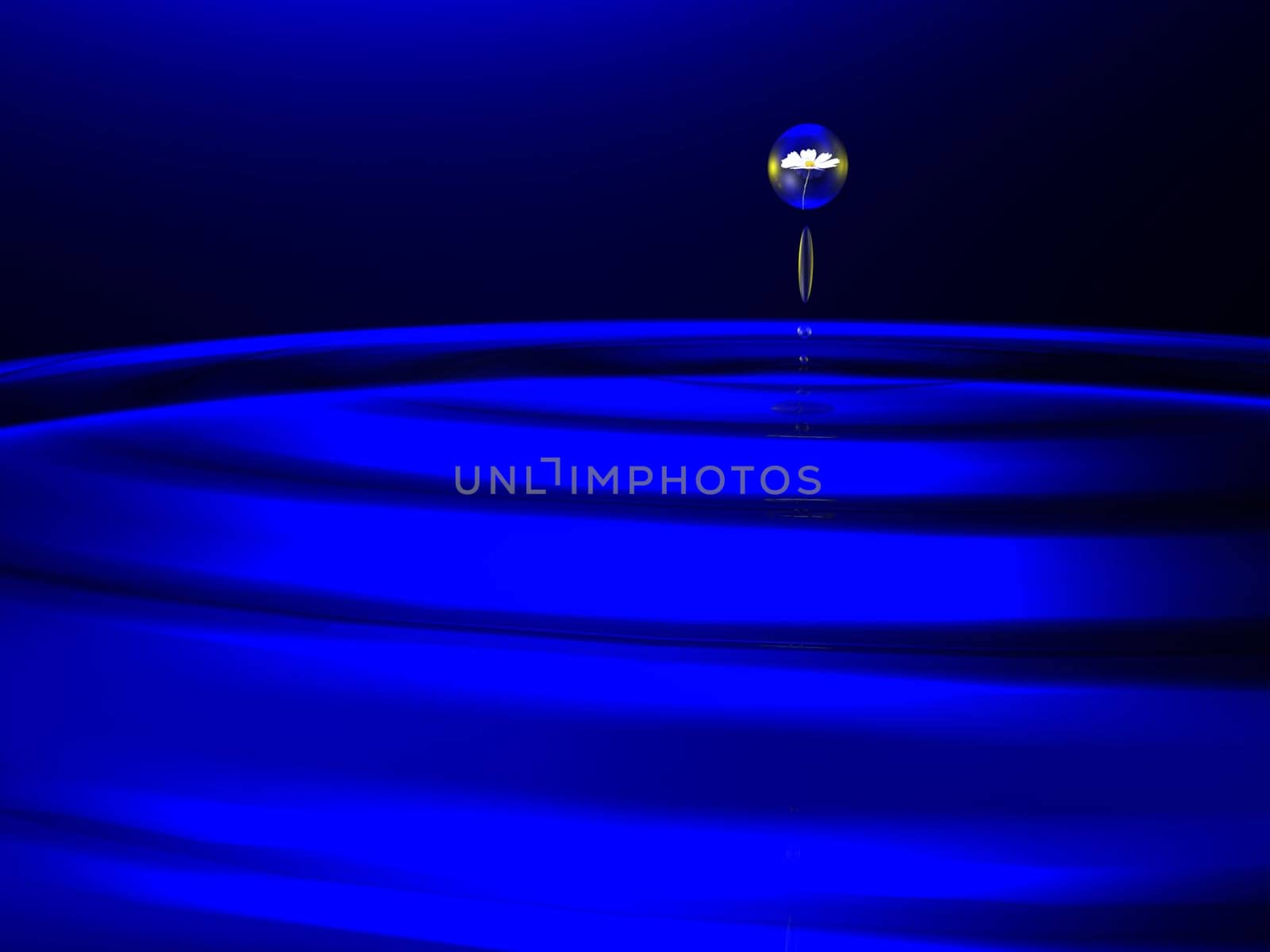 waterdrops on dark-blue background
