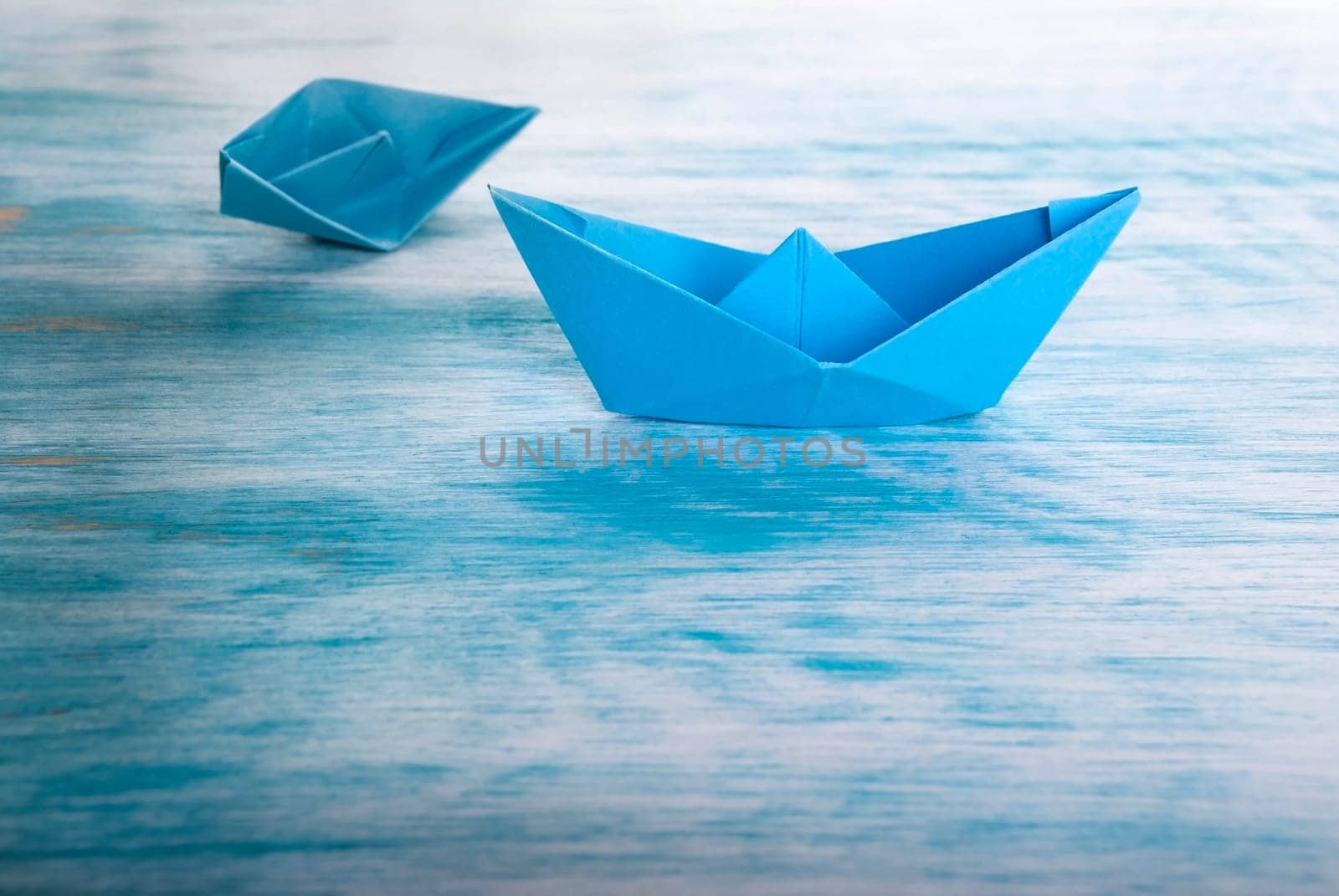 Boat Accident with Origami Boats, Symbolical Background