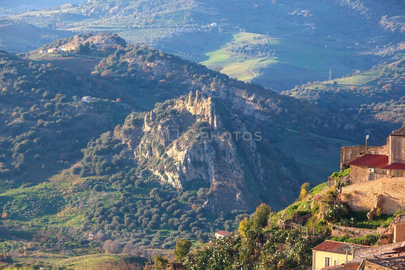 View of Leonforte countryside in Sicily, Italy