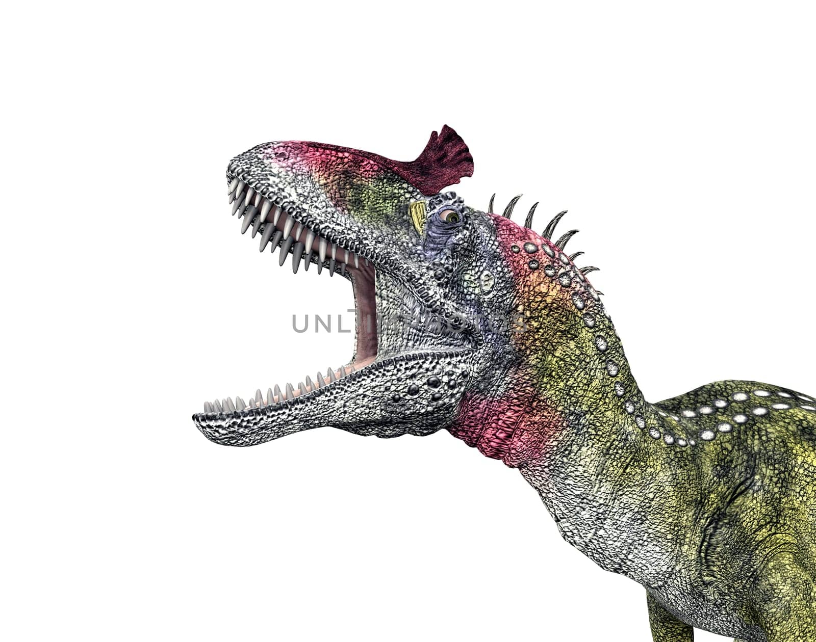 Computer-generated 3D illustration with the dinosaur Cryolophosaurus isolated on white background